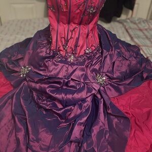 Elegant Pink and Purple Gown